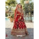Red Designer Bridal Wear Heavy Velvet Lehenga Choli