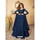 Navy Blue Designer Wedding Wear Heavy Butterfly Net Anarkali Suit