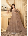 Gold Designer Wedding Wear Heavy Butterfly Net Anarkali Suit