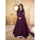 Purple Designer Wedding Wear Heavy Butterfly Net Anarkali Suit