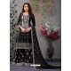 Black Designer Wedding Heavy Chinon Palazzo Suit