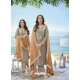 Taupe Designer Wedding Heavy Chinon And Georgette Palazzo Suit