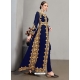 Royal Blue Designer Wedding Wear Faux Georgette Anarkali Suit