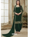 Dark Green Designer Wedding Embroidered Georgette Punjabi Patiala Suit