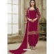 Rose Red Designer Wedding Embroidered Georgette Punjabi Patiala Suit