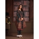 Dark Mehendi Designer Wedding Embroidered Chinon Palazzo Suit