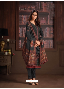 Dark Mehendi Designer Wedding Embroidered Chinon Palazzo Suit