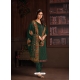 Dark Green Designer Wedding Embroidered Chinon Palazzo Suit