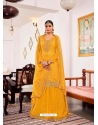 Yellow Designer Wedding Embroidered Georgette Wedding Suit