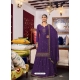 Purple Designer Wedding Embroidered Georgette Wedding Suit