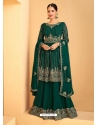 Dark Green Readymade Designer Wedding Embroidered Heavy Airtex Georgette Wedding Suit