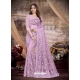 Mauve Designer Wedding Wear Net Sari