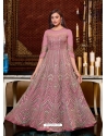 Old Rose Designer Wedding Wear Net Anarkali Suit