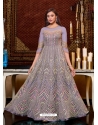 Mauve Designer Wedding Wear Net Anarkali Suit