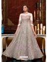 Off White Designer Wedding Wear Net Anarkali Suit