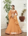 Light Orange Designer Wedding Wear Lehenga Choli
