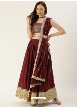 Maroon Designer Wedding Wear Lehenga Choli