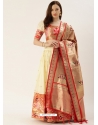 Cream Designer Wedding Wear Lehenga Choli