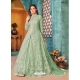 Sea Green Designer Wedding Wear Net Anarkali Suit
