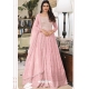 Baby Pink Designer Wedding Wear Heavy Faux Georgette Anarkali Suit