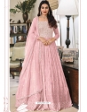 Baby Pink Designer Wedding Wear Heavy Faux Georgette Anarkali Suit