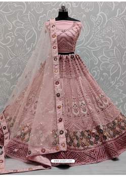 Dusty Pink Designer Wedding Wear Lehenga Choli