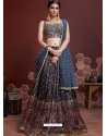 Navy Blue Designer Wedding Wear Lehenga Choli