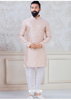 Light Beige Exclusive Readymade Indo-Western Style Kurta Pajama