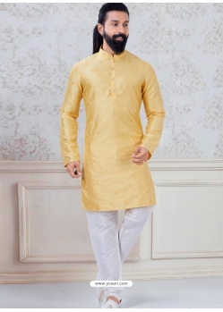 Light Yellow Exclusive Readymade Indo-Western Style Kurta Pajama