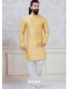Light Yellow Exclusive Readymade Indo-Western Style Kurta Pajama