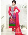 Modern Pink Embroidery Work Churidar Salwar Suit