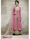 Imperial Sequins Work Pink And Beige Georgette Jacket Style Anarkali Suit