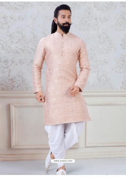 Light Beige Exclusive Readymade Indo-Western Style Kurta Pajama