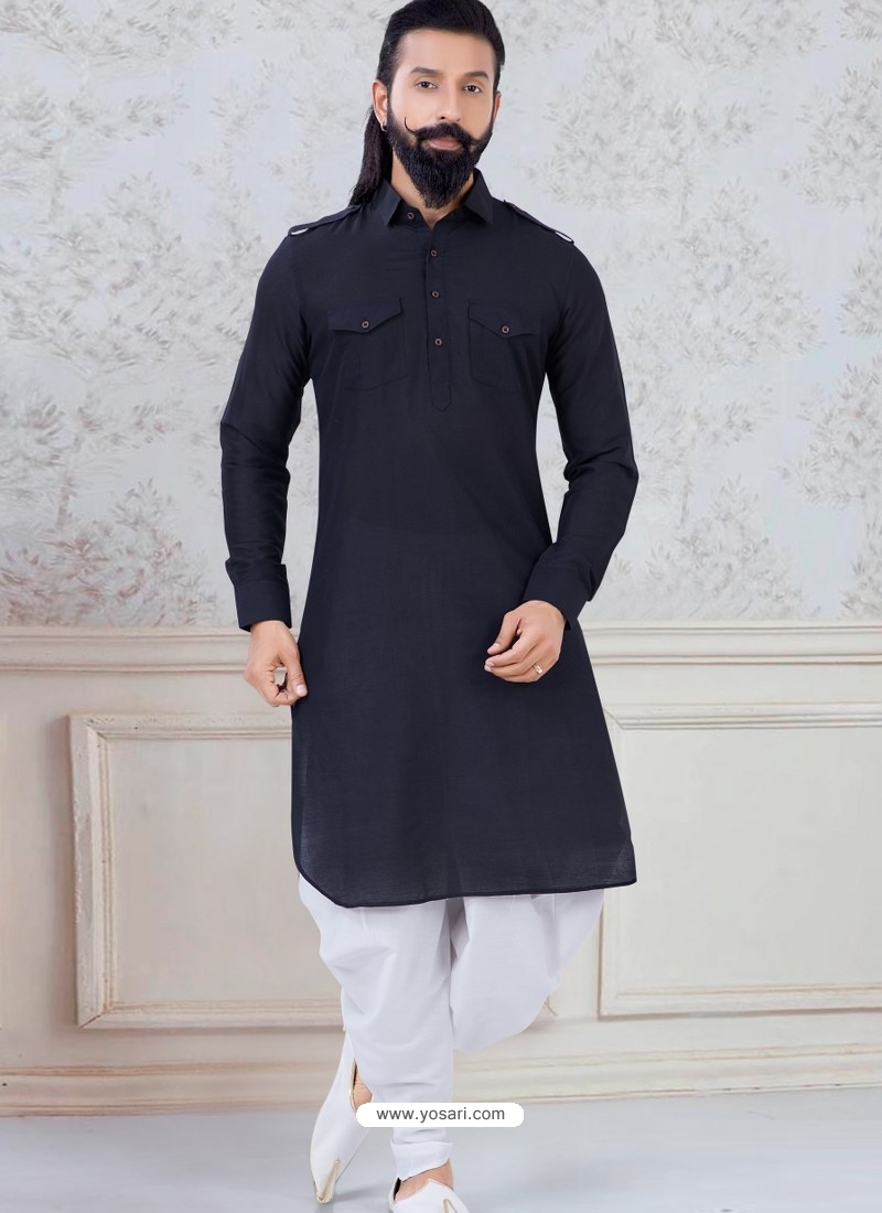 Buy Black Exclusive Readymade Indo-Western Style Kurta Pajama | Kurta ...