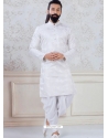 White Exclusive Readymade Indo-Western Style Kurta Pajama