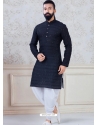 Navy Blue Exclusive Readymade Indo-Western Style Kurta Pajama