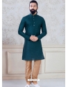 Teal Blue Exclusive Readymade Indo-Western Style Kurta Pajama