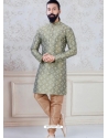 Olive Green Exclusive Readymade Indo-Western Style Kurta Pajama