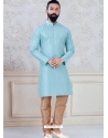 Sky Blue Exclusive Readymade Indo-Western Style Kurta Pajama