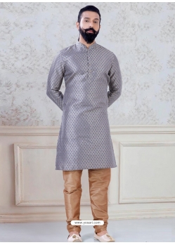 Grey Exclusive Readymade Indo-Western Style Kurta Pajama