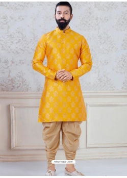 Yellow Exclusive Readymade Indo-Western Style Kurta Pajama