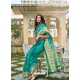 Aqua Mint Designer Wedding Wear Banarasi Silk Sari