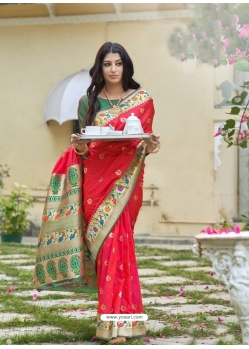 Fuchsia Designer Wedding Wear Banarasi Silk Sari