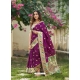 Purple Designer Wedding Wear Banarasi Silk Sari