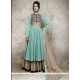 Exuberant Turquoise Anarkali Salwar Suit