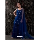 Royal Blue Designer Wedding Georgette Palazzo Suit