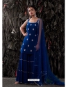 Royal Blue Designer Wedding Georgette Palazzo Suit