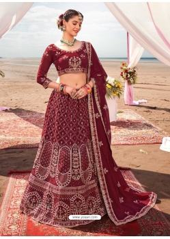 Maroon Designer Wedding Wear Lehenga Choli