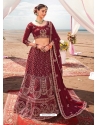 Maroon Designer Wedding Wear Lehenga Choli