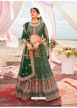 Dark Green Designer Wedding Wear Lehenga Choli